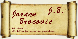 Jordan Broćović vizit kartica